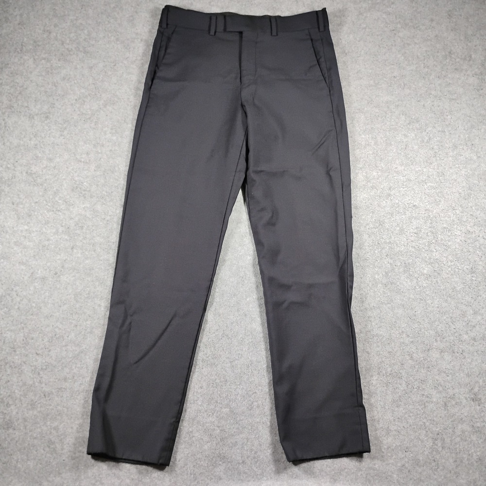 The Black Tux Trousers Men's 28 Black 100% Wool Formal Suit Dress Pants PT006H
